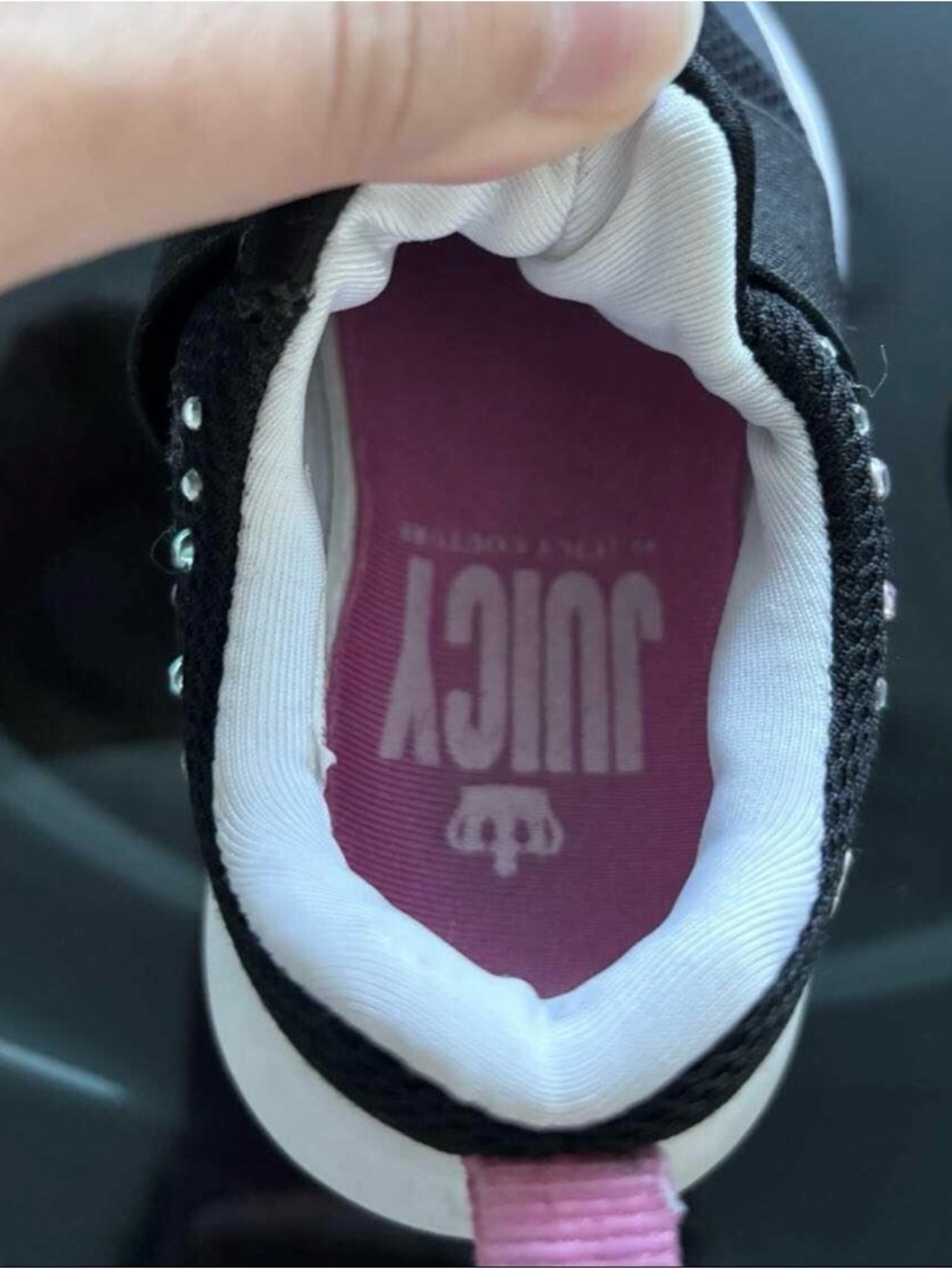 Juicy Couture toddler Black & Pink Slip-On Sneakers size 5 - Picture 2 of 4